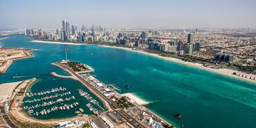 abu dhabi skyline shoreline