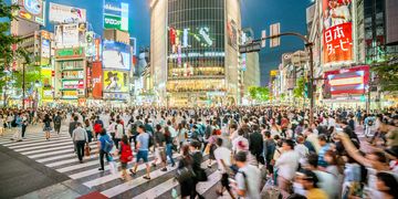 Tokyo nighttime crosswalk