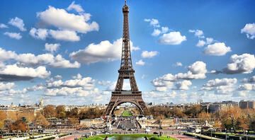 paris eiffel tower aerial
