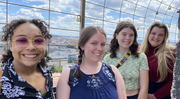 girls on roof in prague