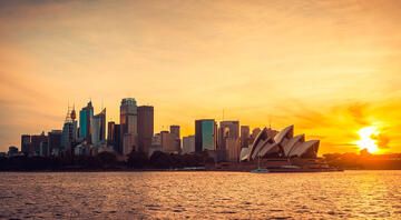 sydney australia skyline at sunset