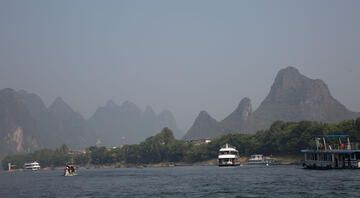 guilin china mountains with li river