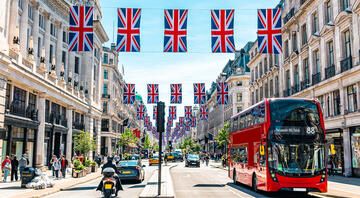 london flags street bus