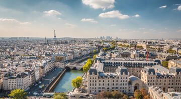 Paris skyline river