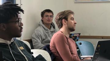 students in classroom abroad prague