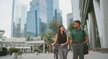 singapore interns walking