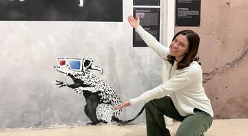 banksy museum abroad student posing
