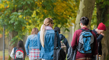 Students walking