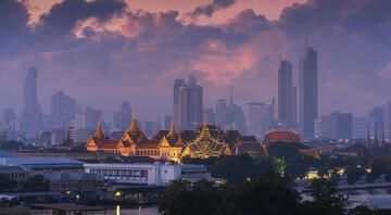 Skyline View of Grand Palace in Bangkok, Thailand