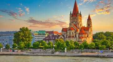Church Heiliger Franz of Assisi at Mexikoplatz in Vienna, Austria