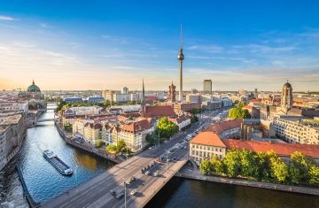 Aerial view of Berlin waterway