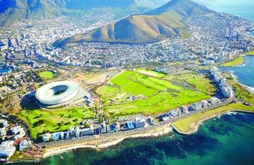 cape town aerial stadium coastline