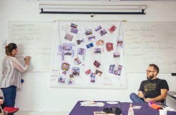 whiteboard brainstorm abroad interns communication