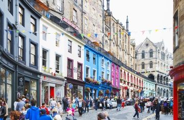 Edinburgh busy city street