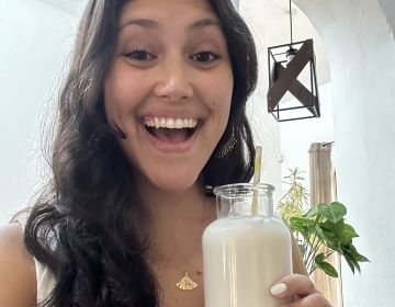 Me enjoying homemade horchata