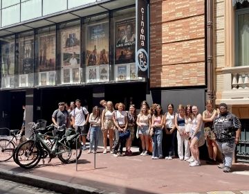 In front of Cinéma ABC