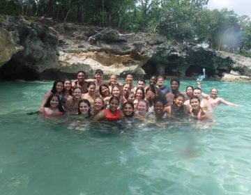 Students enjoying the Natural Pool of Lagoon Gri Gri