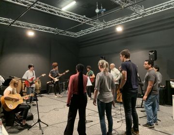 Students during the music workshop at the host institution in Rennes 