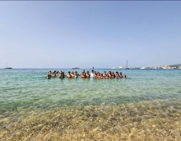 Students enjoy a day out at the beach in Palma de Mallorca