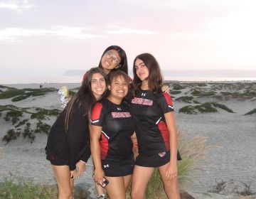 my tennis friends and I at the beach after a game