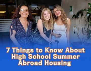 Teens with a host family high school summer abroad