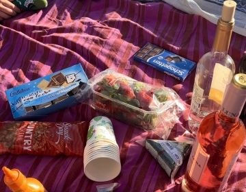 Picnic in the park with cheap wine and cheap groceries!