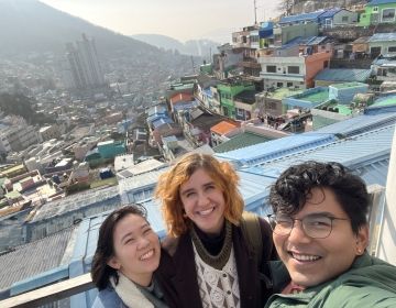 A group picture of us with Gamcheon in the Background