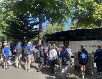 The students arrive at the CIEE campus after a long day of flying.