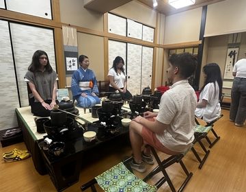 students participating in traditional tea ceremony
