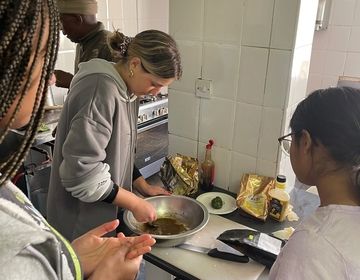 Mixing up a marinade for the chicken.