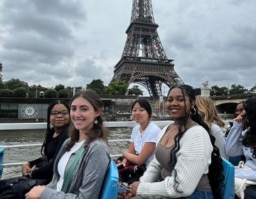 On the upper deck of bateau mouche!