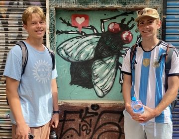 Students on the art tour