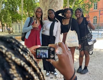 Students posing for the camera