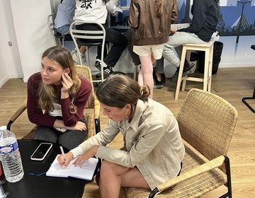 Students doing group work
