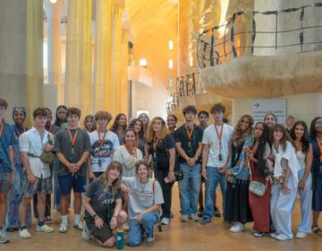 Group inside of Sagrada Familia