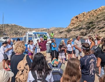 A park ranger gives us the overview of the island