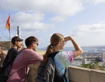 Students admiring Alicante from above