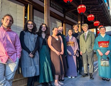 Students exploring Ise Japan 