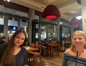 Dinner with my host sister and another exchange student Elisha 