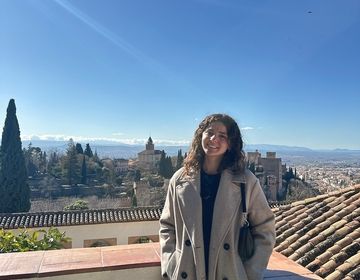 student abroad smiling