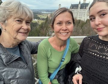 With my mom and grandma 