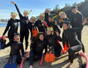 Students in snorkeling gear