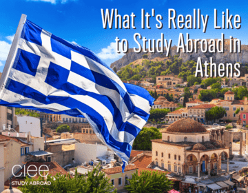 Image of Athens with text reading what it's really like to study abroad in Athens