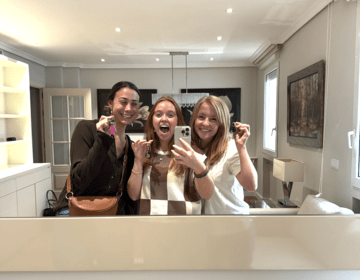 Celebratory Photo Holding the Keys to Our Piso