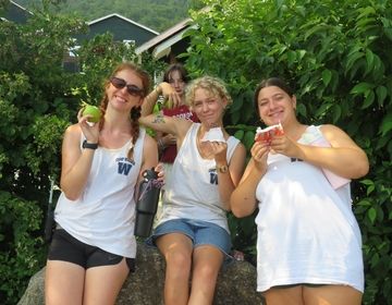 Brooke and her friends enjoy summer treats.