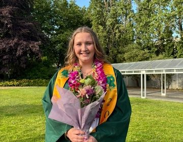 Scotland's Izzy M. graduates from high school in Washington state.
