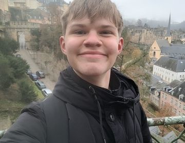 Thomas enjoys the great views in Luxembourg