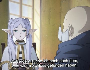 Hanna watches "Frieren: Beyond Journey's End" in German.