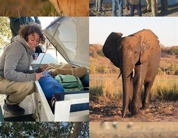 Picture of Wildlife Ecology students and some animals 