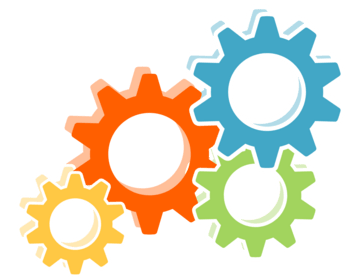 Illustration of colorful gears